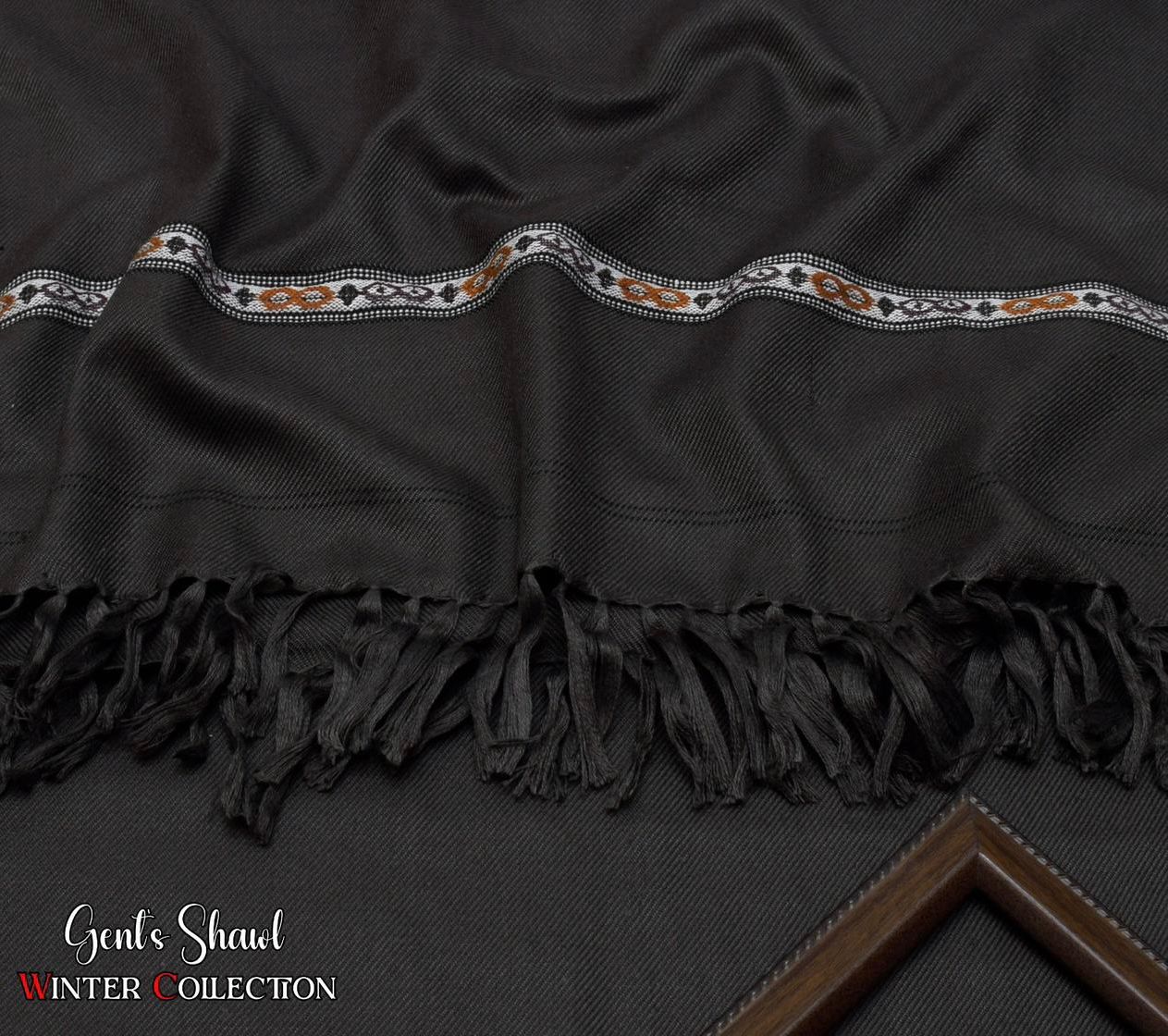 Men's Winter Wool shawl-Dark grey 801